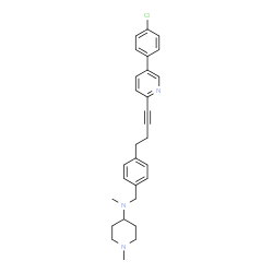 ChemSpider 2D Image | N-(4-{4-[5-(4-Chlorophenyl)-2-pyridinyl]-3-butyn-1-yl}benzyl)-N,1-dimethyl-4-piperidinamine | C29H32ClN3