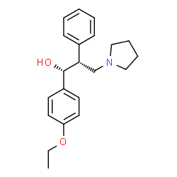 ChemSpider 2D Image | (1R,2R)-1-(4-Ethoxyphenyl)-2-phenyl-3-(1-pyrrolidinyl)-1-propanol | C21H27NO2