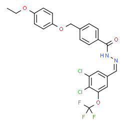 ChemSpider 2D Image | N'-{(Z)-[3,4-Dichloro-5-(trifluoromethoxy)phenyl]methylene}-4-[(4-ethoxyphenoxy)methyl]benzohydrazide | C24H19Cl2F3N2O4