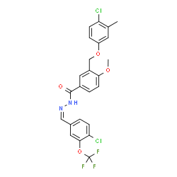 ChemSpider 2D Image | 3-[(4-Chloro-3-methylphenoxy)methyl]-N'-{(Z)-[4-chloro-3-(trifluoromethoxy)phenyl]methylene}-4-methoxybenzohydrazide | C24H19Cl2F3N2O4