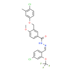 ChemSpider 2D Image | 3-[(4-Chloro-3-methylphenoxy)methyl]-N'-{(Z)-[4-chloro-2-(trifluoromethoxy)phenyl]methylene}-4-methoxybenzohydrazide | C24H19Cl2F3N2O4