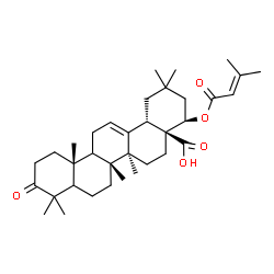 ChemSpider 2D Image | (5xi,9xi,22beta)-22-[(3-Methyl-2-butenoyl)oxy]-3-oxoolean-12-en-28-oic acid | C35H52O5