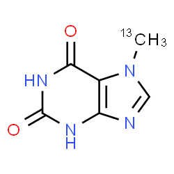 ChemSpider 2D Image | 7-(~13~C)Methyl-3,7-dihydro-1H-purine-2,6-dione | C513CH6N4O2