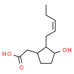 ChemSpider 2D Image | {3-Hydroxy-2-[(2Z)-2-penten-1-yl]cyclopentyl}acetic acid | C12H20O3