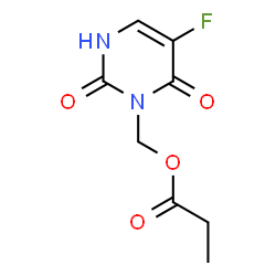 ChemSpider 2D Image | (5-Fluoro-2,6-dioxo-3,6-dihydro-1(2H)-pyrimidinyl)methyl propionate | C8H9FN2O4