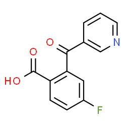 ChemSpider 2D Image | 4-Fluoro-2-(3-pyridinylcarbonyl)benzoic acid | C13H8FNO3