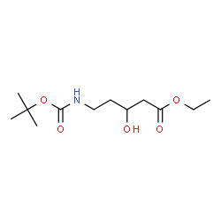 ChemSpider 2D Image | Ethyl 3-hydroxy-5-({[(2-methyl-2-propanyl)oxy]carbonyl}amino)pentanoate | C12H23NO5