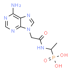ChemSpider 2D Image | (1-{[(6-Amino-9H-purin-9-yl)acetyl]amino}ethyl)phosphonic acid | C9H13N6O4P