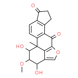 ChemSpider 2D Image | 6,8-Dihydroxy-7-methoxy-5b-methyl-1,2,5b,6,7,8-hexahydro-10-oxa-cyclopenta[j]acephenanthrylene-3,11-dione | C20H18O6