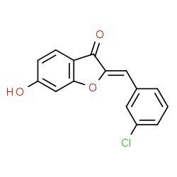 ChemSpider 2D Image | (2Z)-2-(3-chlorobenzylidene)-6-hydroxy-1-benzofuran-3(2H)-one | C15H9ClO3