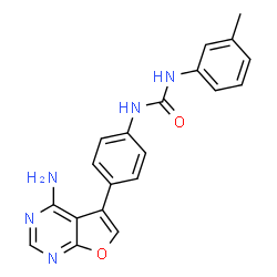 ChemSpider 2D Image | 1-[4-(4-Aminofuro[2,3-d]pyrimidin-5-yl)phenyl]-3-(3-methylphenyl)urea | C20H17N5O2