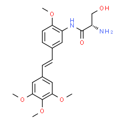 ChemSpider 2D Image | N-{2-Methoxy-5-[(E)-2-(3,4,5-trimethoxyphenyl)vinyl]phenyl}-L-serinamide | C21H26N2O6