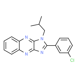 ChemSpider 2D Image | 2-(3-chlorophenyl)-1-isobutyl-imidazo[5,4-b]quinoxaline | C19H17ClN4
