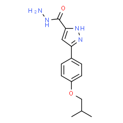 ChemSpider 2D Image | 3-(4-Isobutoxyphenyl)-1H-pyrazole-5-carbohydrazide | C14H18N4O2