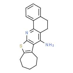 ChemSpider 2D Image | 6H-Benzo[h]cyclohepta[4,5]thieno[2,3-b]quinolin-7-amine, 5,8,9,10,11,12-hexahydro- | C20H20N2S