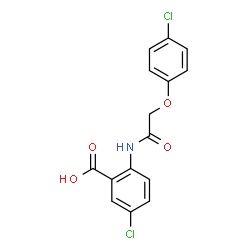 ChemSpider 2D Image | 5-CHLORO-2-[2-(4-CHLOROPHENOXY)ACETAMIDO]BENZOIC ACID | C15H11Cl2NO4