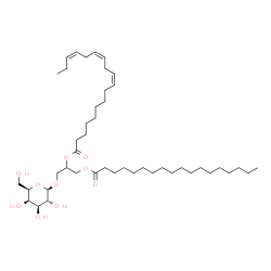 ChemSpider 2D Image | 1-(beta-D-Galactopyranosyloxy)-3-(stearoyloxy)-2-propanyl (9Z,12Z,15Z)-9,12,15-octadecatrienoate | C45H80O10