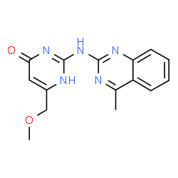 ChemSpider 2D Image | 6-(methoxymethyl)-2-[(4-methylquinazolin-2-yl)amino]pyrimidin-4(1H)-one | C15H15N5O2