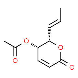 ChemSpider 2D Image | (2S,3S)-6-Oxo-2-[(1E)-1-propen-1-yl]-3,6-dihydro-2H-pyran-3-yl acetate | C10H12O4