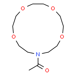 ChemSpider 2D Image | 1-(1,4,7,10-Tetraoxa-13-azacyclopentadecan-13-yl)ethanone | C12H23NO5