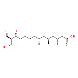 ChemSpider 2D Image | (3R,5S,7R,12S,13R)-13-Formyl-12,14-dihydroxy-3,5,7-trimethyltetradecanoic acid | C18H34O5