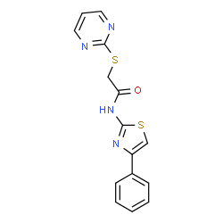 ChemSpider 2D Image | Acetamide, N-(4-phenyl-2-thiazolyl)-2-(2-pyrimidinylthio)- | C15H12N4OS2