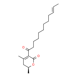 ChemSpider 2D Image | (6S)-3-[(10E)-10-Dodecenoyl]-4,6-dimethyl-5,6-dihydro-2H-pyran-2-one | C19H30O3