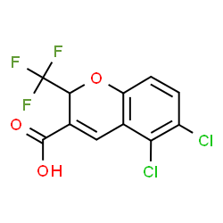 ChemSpider 2D Image | 5,6-Dichloro-2-(trifluoromethyl)-2H-chromene-3-carboxylic acid | C11H5Cl2F3O3