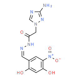 ChemSpider 2D Image | 2-(3-Amino-1H-1,2,4-triazol-1-yl)-N'-[(Z)-(2,4-dihydroxy-5-nitrophenyl)methylene]acetohydrazide | C11H11N7O5