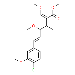 ChemSpider 2D Image | Methyl (2Z,5E)-6-(4-chloro-3-methoxyphenyl)-4-methoxy-2-(methoxymethylene)-3-methyl-5-hexenoate | C18H23ClO5