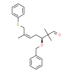 ChemSpider 2D Image | (3S,5Z)-3-(Benzyloxy)-2,2,6-trimethyl-7-(phenylsulfanyl)-5-heptenal | C23H28O2S