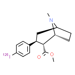 ChemSpider 2D Image | Methyl (1R,2R,3S,5S)-3-[4-(~125~I)iodophenyl]-8-methyl-8-azabicyclo[3.2.1]octane-2-carboxylate | C16H20125INO2
