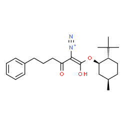 ChemSpider 2D Image | (1Z)-1-Hydroxy-1-{[(1R,2S,5R)-5-methyl-2-(2-methyl-2-propanyl)cyclohexyl]oxy}-3-oxo-6-phenyl-1-hexene-2-diazonium | C23H33N2O3