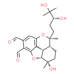 ChemSpider 2D Image | (3S,3aR,9S,9aR,9bS)-9-[(3R)-3,4-Dihydroxy-4-methylpentyl]-3-hydroxy-3,9-dimethyl-2,3,3a,9,9a,9b-hexahydro-1H-[1]benzofuro[4,3,2-cde]chromene-5,6-dicarbaldehyde | C23H30O7