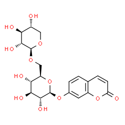 ChemSpider 2D Image | 2-Oxo-2H-chromen-7-yl 6-O-beta-D-xylopyranosyl-beta-D-glucopyranoside | C20H24O12