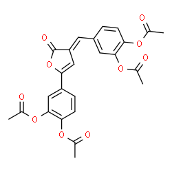 ChemSpider 2D Image | 2-Acetoxy-4-[(4E)-4-(3,4-diacetoxybenzylidene)-5-oxo-4,5-dihydro-2-furanyl]phenyl acetate | C25H20O10