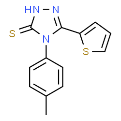 ChemSpider 2D Image | 4-(4-Methylphenyl)-5-(2-thienyl)-4H-1,2,4-triazole-3-thiol | C13H11N3S2
