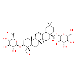ChemSpider 2D Image | 1-O-[(3beta,5xi,18xi)-3-(beta-D-Glucopyranuronosyloxy)-23-hydroxy-28-oxoolean-12-en-28-yl]-beta-D-glucopyranose | C42H66O15