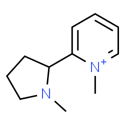ChemSpider 2D Image | 1-Methyl-2-(1-methyl-2-pyrrolidinyl)pyridinium | C11H17N2