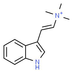ChemSpider 2D Image | (E)-2-(1H-Indol-3-yl)-N,N,N-trimethylethenaminium | C13H17N2