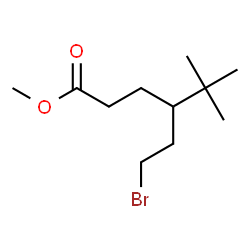 ChemSpider 2D Image | Methyl 4-(2-bromoethyl)-5,5-dimethylhexanoate | C11H21BrO2