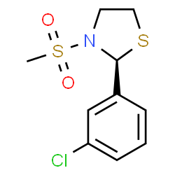 ChemSpider 2D Image | (2S)-2-(3-Chlorophenyl)-3-(methylsulfonyl)-1,3-thiazolidine | C10H12ClNO2S2