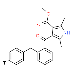 ChemSpider 2D Image | Methyl 2,5-dimethyl-4-{2-[(4-~3~H)phenylmethyl]benzoyl}-1H-pyrrole-3-carboxylate | C22H20TNO3