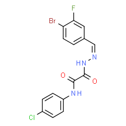 ChemSpider 2D Image | 2-[(2Z)-2-(4-Bromo-3-fluorobenzylidene)hydrazino]-N-(4-chlorophenyl)-2-oxoacetamide | C15H10BrClFN3O2