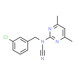ChemSpider 2D Image | (3-Chlorobenzyl)(4,6-dimethyl-2-pyrimidinyl)cyanamide | C14H13ClN4