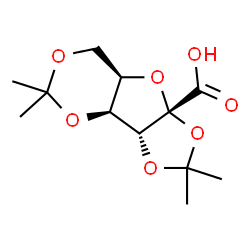 ChemSpider 2D Image | (3aR,3bS,7aR,8aS)-2,2,5,5-Tetramethyltetrahydro-8aH-[1,3]dioxolo[4,5]furo[3,2-d][1,3]dioxine-8a-carboxylic acid | C12H18O7