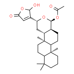 ChemSpider 2D Image | (1S,3R,4aR,4bS,10aS,12aS)-3-(2-Hydroxy-5-oxo-2,5-dihydro-3-furanyl)-4b,7,7,10a-tetramethylhexadecahydro-1H-naphtho[2,1-f]isochromen-1-yl acetate | C27H40O6