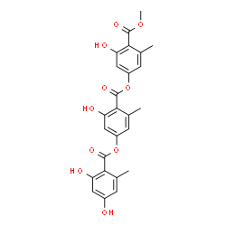ChemSpider 2D Image | 3-Hydroxy-4-(methoxycarbonyl)-5-methylphenyl 4-[(2,4-dihydroxy-6-methylbenzoyl)oxy]-2-hydroxy-6-methylbenzoate | C25H22O10