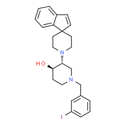 ChemSpider 2D Image | (3R,4R)-1-(3-Iodobenzyl)-3-(1'H-spiro[indene-1,4'-piperidin]-1'-yl)-4-piperidinol | C25H29IN2O