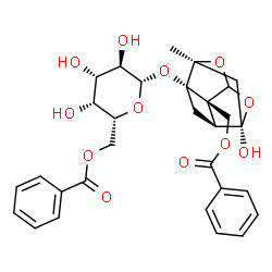 ChemSpider 2D Image | {(2S,3S,5S,6R,8S)-3-[(6-O-Benzoyl-beta-D-galactopyranosyl)oxy]-6-hydroxy-8-methyl-9,10-dioxatetracyclo[4.3.1.0~2,5~.0~3,8~]dec-2-yl}methyl benzoate | C30H32O12